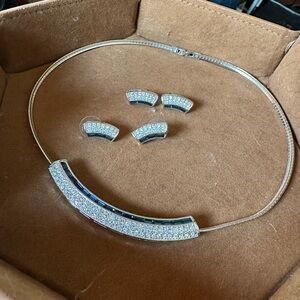 Lia Sophia Silver and Blue Necklace Set